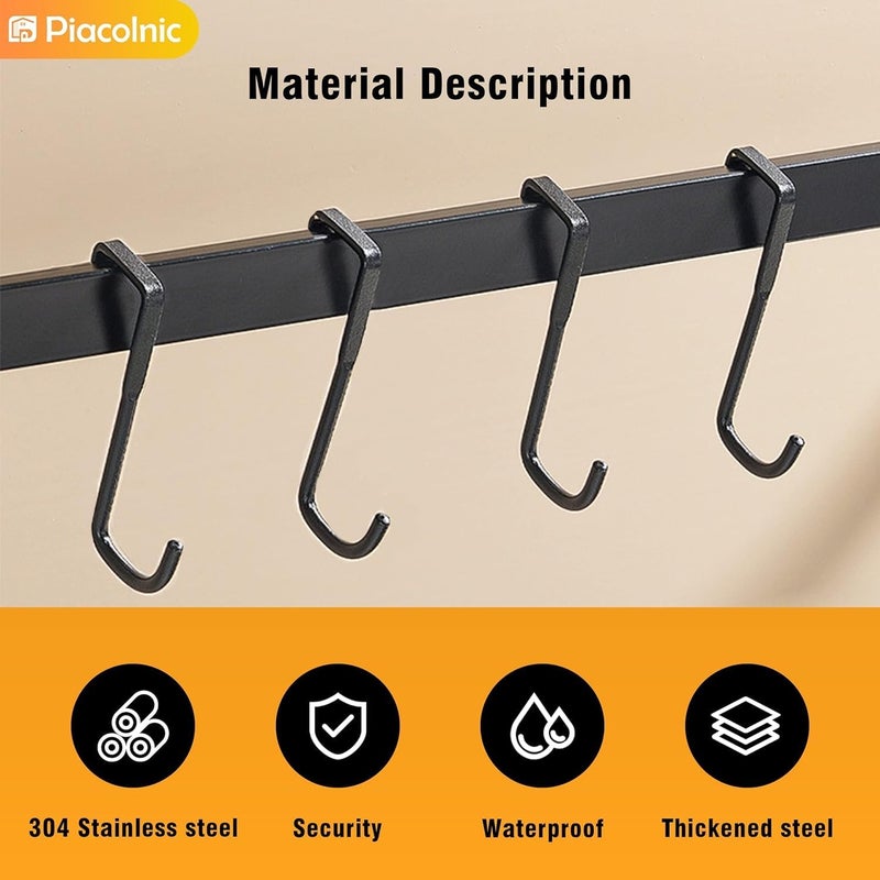 Boniry 4 Pcs Stainless Steel Over-The-Door Hooks - Heavy Duty S-Shaped Hangers for Clothes and Cabinet Organization - No Drilling Needed - Image 3