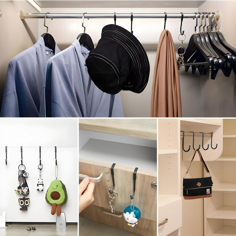 Boniry 4 Pcs Stainless Steel Over-The-Door Hooks - Heavy Duty S-Shaped Hangers for Clothes and Cabinet Organization - No Drilling Needed - Image 5