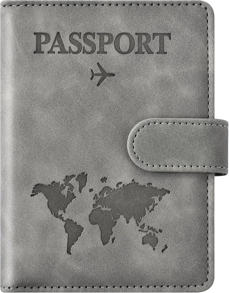 Eoehro Passport Holder for Travel Essentials, Passport Wallet Cover Case for Travel Must Haves Accessories,Passport Book Holders for Women and Men(gray) - Image 1