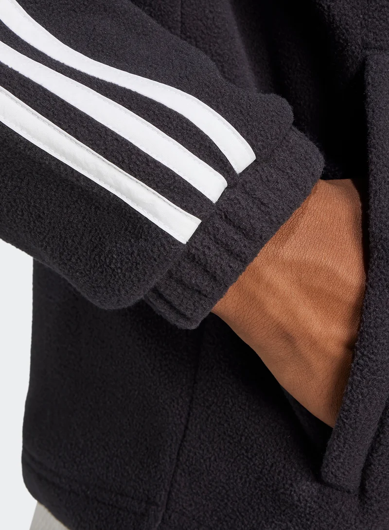 adidas Originals Adicolor 3 Stripe Teddy Fleece Hoodie
