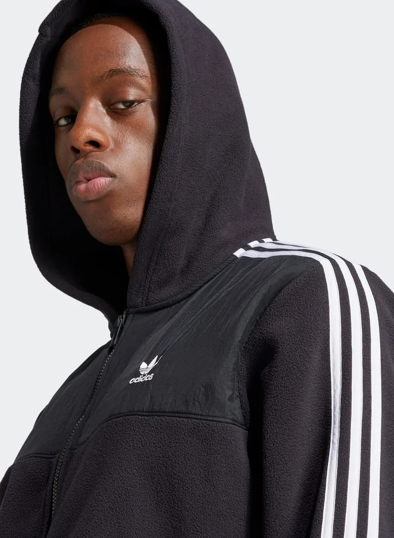 adidas Originals Adicolor 3 Stripe Teddy Fleece Hoodie
