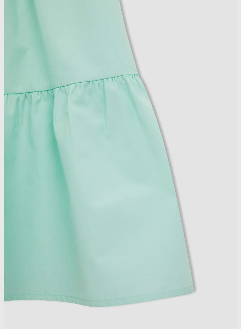 DeFacto Regular Fit Short Sleeve Mini Poplin Dress
