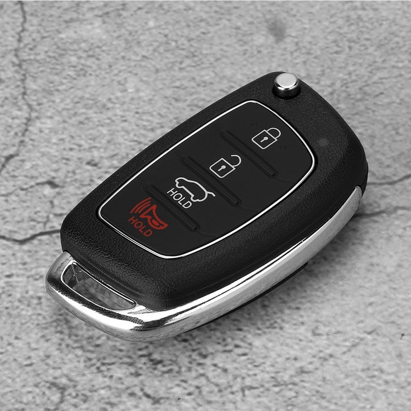 Flip 4 Button Remote Key Fob Case Shell Cover Fit For Hyundai Santa Fe (ix45) 2013-2014 - Image 2