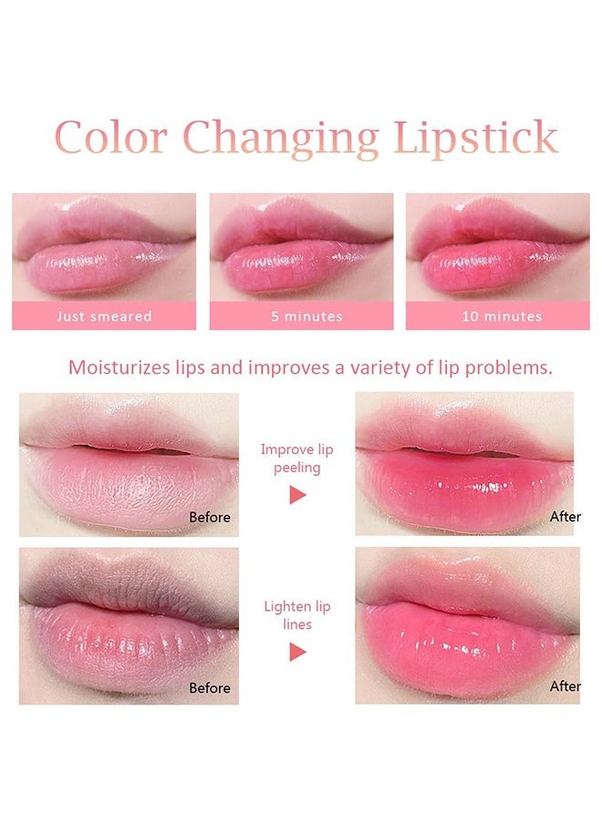 PEINIFEN - Peach Tinted Lipstick, PH Lip Color Changing Lipstick Balm For Women Girls, Mood Long Lasting Color Change Light Pink Lipstick Lip Tint Makeup Lip Plumper Gloss - Image 1