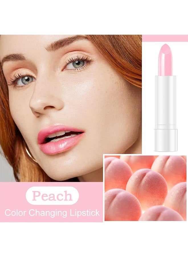 PEINIFEN - Peach Tinted Lipstick, PH Lip Color Changing Lipstick Balm For Women Girls, Mood Long Lasting Color Change Light Pink Lipstick Lip Tint Makeup Lip Plumper Gloss - Image 1