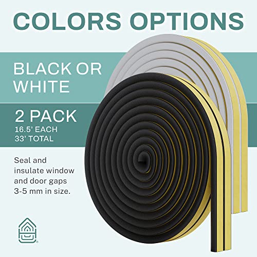 HOME INTUITION 66 Feet Self Stick Foam Weather Stripping Door Window Seal Draft Stopper Insulation Tape for Windows and Doors Soundproof Weatherstripping Gap Blocker - Image 4