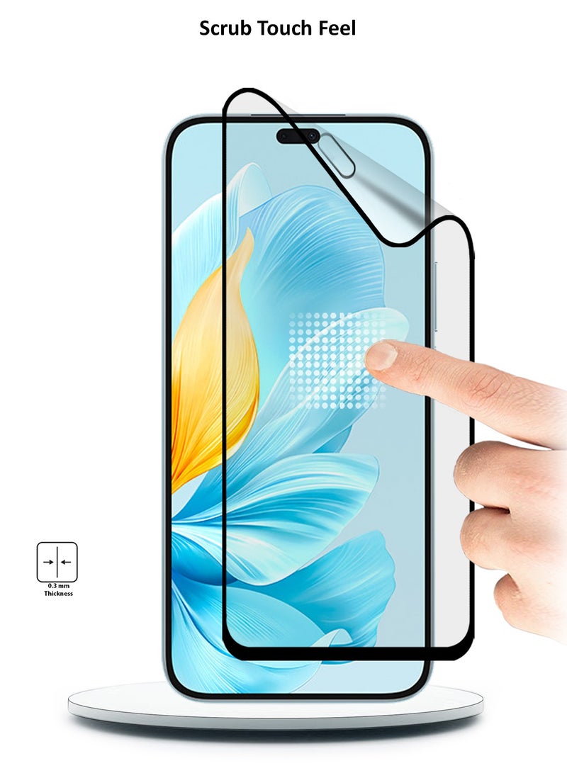 Wtech Honor 200 Lite 5G 2024 Nano Ceramic Full Glue Full Cover Matte Flexible Screen Protector (MSCNMN) - Clear/Black - Image 2