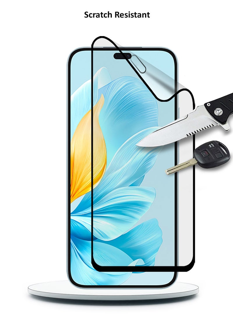 Wtech Honor 200 Lite 5G 2024 Nano Ceramic Full Glue Full Cover Matte Flexible Screen Protector (MSCNMN) - Clear/Black - Image 4