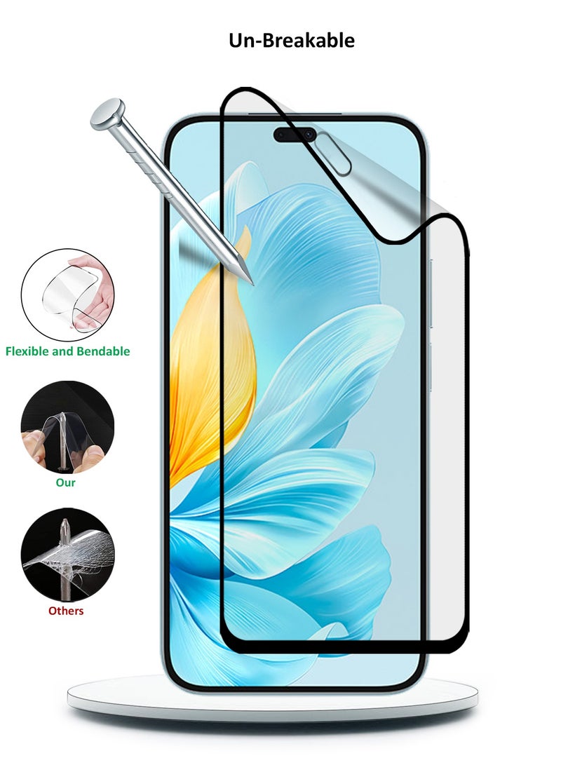 Wtech Honor 200 Lite 5G 2024 Nano Ceramic Full Glue Full Cover Matte Flexible Screen Protector (MSCNMN) - Clear/Black - Image 3