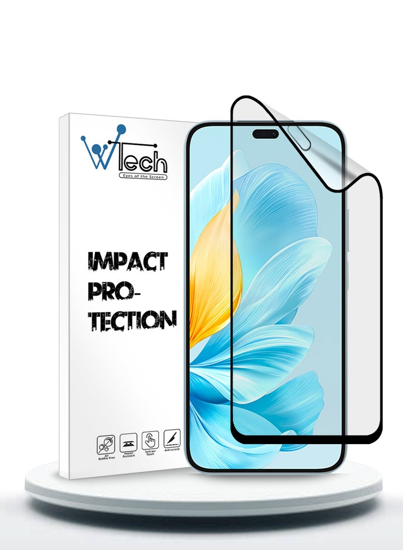 Wtech Honor 200 Lite 5G 2024 Nano Ceramic Full Glue Full Cover Matte Flexible Screen Protector (MSCNMN) - Clear/Black - Image 1