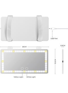 PADOM Padom Car Visor Vanity Mirror Rechargeable with 3 Light Modes & 60 LEDs,Mirror for Truck SUV Rear View Dimmable Touch Screen,Car as A Gifts  - Image 2
