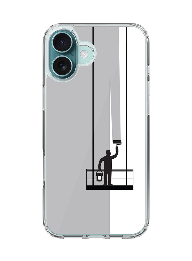 Stylizedd For iPhone 16 Plus Case [Compatible with MagSafe] Slim Magnetic cover Clear Phone Case - Paint Hanger (Grey) FP - Image 1