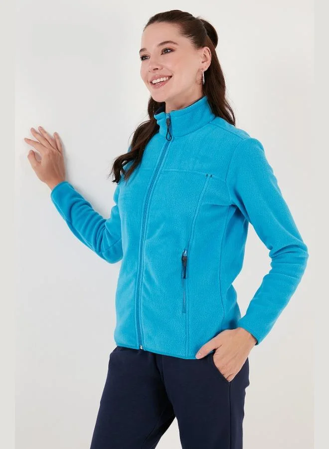 Lela Lela Slim Fit Anti-Pilling Non-Fouling Fleece Cardigan with Zipper and Pockets for Women POLAR 5907002