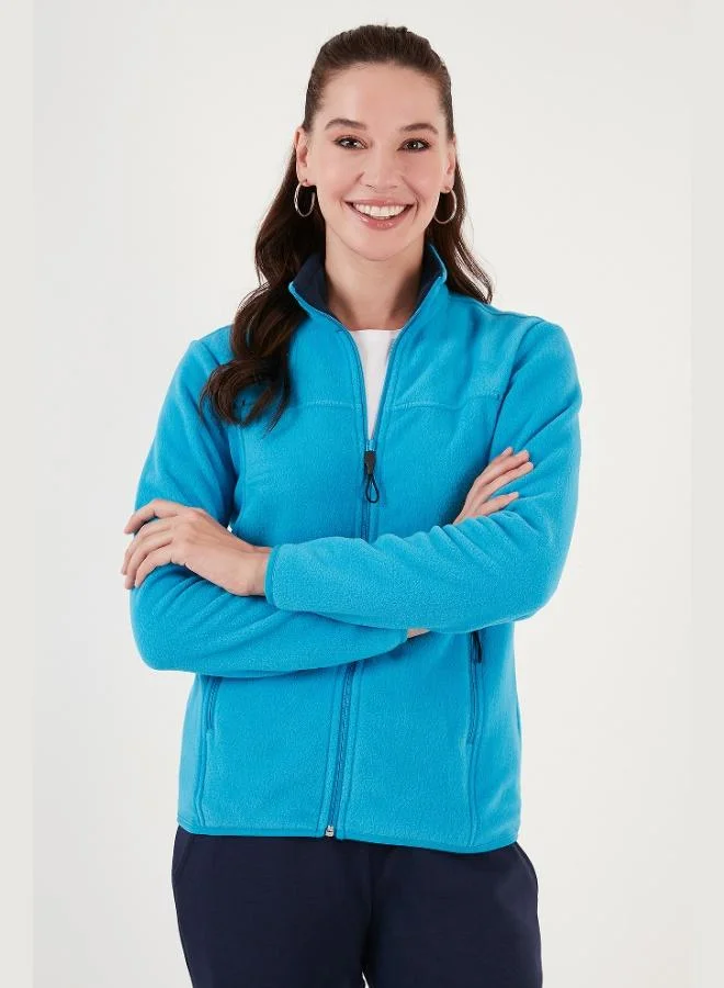 Lela Lela Slim Fit Anti-Pilling Non-Fouling Fleece Cardigan with Zipper and Pockets for Women POLAR 5907002