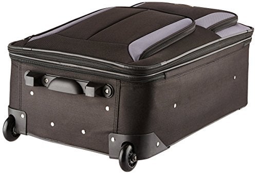 Rockland Fashion Softside 4 Piece Luggage Set, Expandable, (14" Tote/19"/24"/28"), Black Gray - Image 4