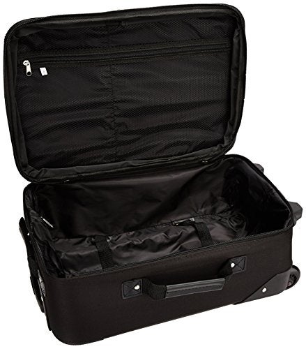 Rockland Fashion Softside 4 Piece Luggage Set, Expandable, (14" Tote/19"/24"/28"), Black Gray - Image 5