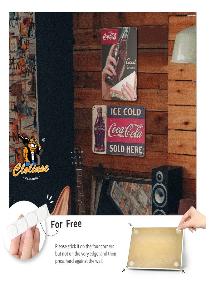 Clolinse Coca Cola Signs | Metal Retro Sign Vintage Bar Cool Things Shop Room Decor | Funny Man Cave Wall Tin Sign Stuff Poster For Home House Coffee Garage Kitchen 12x8 Inch - Image 5
