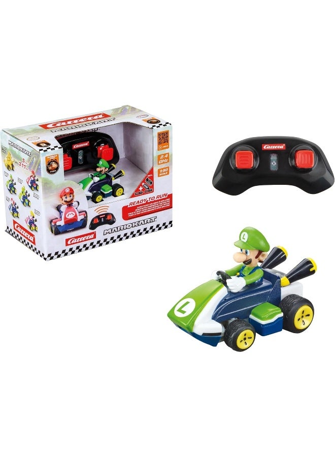 Carrera RC 2.4GHz Mario Kart Mini RC, Luigi (Paperbox) I Officially Licensed I 1:50 Scale Collectible I Ready to Run I For Ages 6+ - Image 1