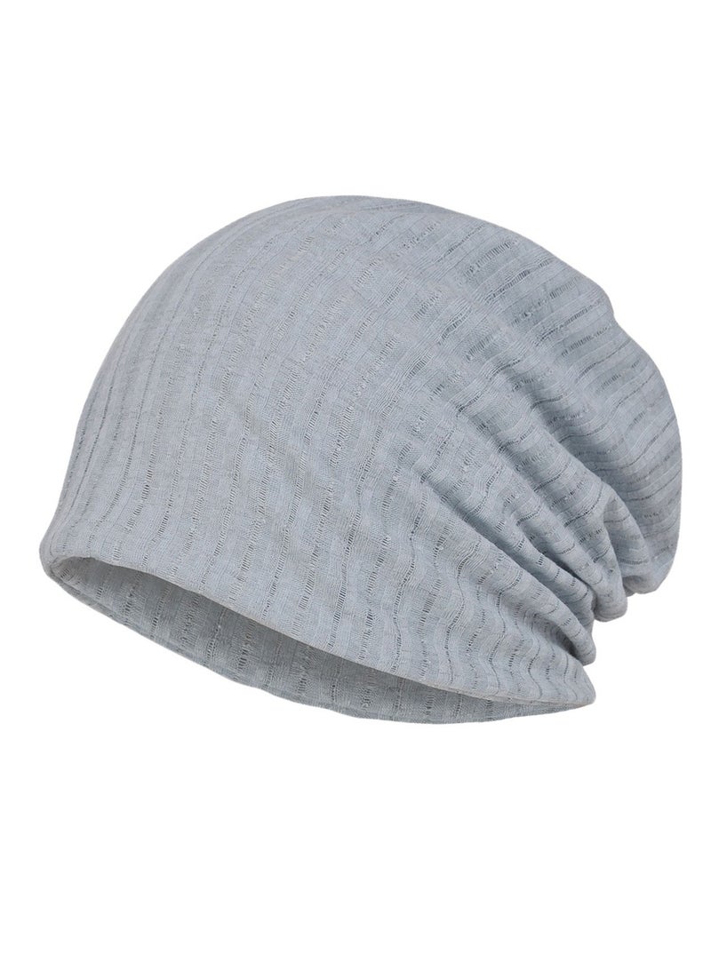 Loquat Infinity Scarf Headwear Cap Solid Color Hollow Out Dual-Use Beanie Hat Pale Blue  - Image 1