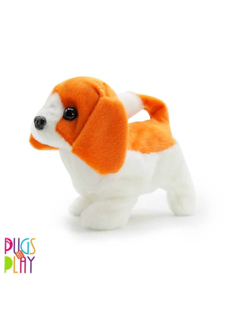 Pugs At Play Walking Dog - Buddy the Beagle 6.5-Inches, Battery Operated | Wagging Tail, Barking and Walking Dog | Electronic Pet | Toy Puppy | Soft Toy | Interactive Plush Toy | Gift for Kids - Image 1