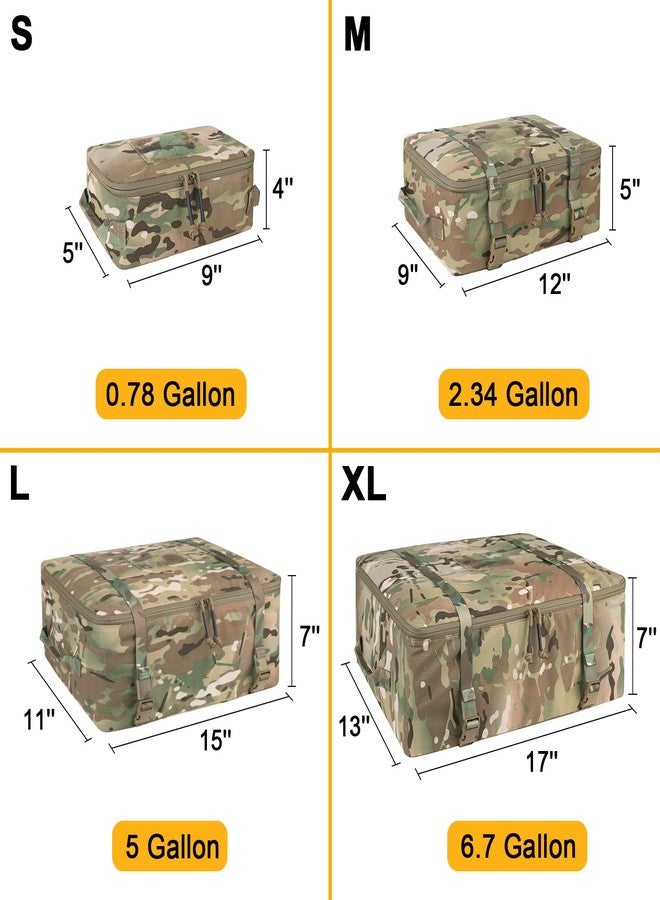 PETAC GEAR 4 PCS Tactical Modular Packing Cubes with Waterproof Material, Large Capacity Storage Bag, Easy Clean Outdoor Travel Organize Storage Pouches Bags (MC) - Image 3