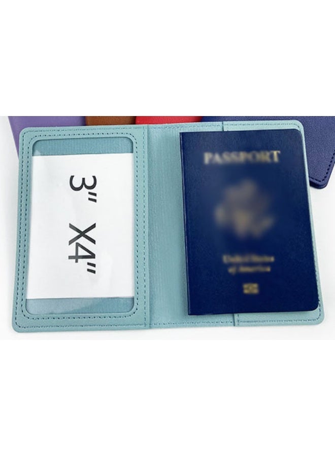 بطاقات أمتعة من الجلد الصناعي مع حامل جواز سفر - بطاقات سفر مقاومة للماء للحقائب والحقائب، ملصقات آمنة لتحديد الهوية - Image 3