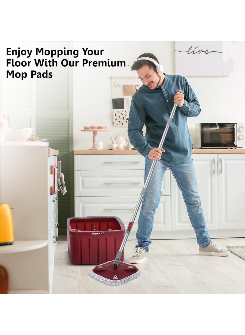 6 Packs Super Absorbent Microfiber Mop Pads for Square Mop, 9x9 Inch - Reusable  Machine Washable Up to 100 Times - Extra Thick Cleaner Pads - Square Mop Pads for Wood, Tiles  Marble - Image 4