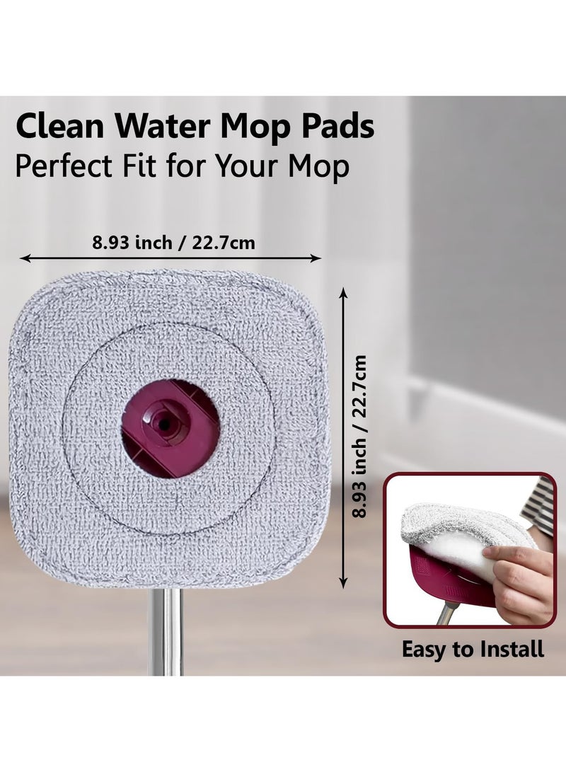 6 Packs Super Absorbent Microfiber Mop Pads for Square Mop, 9x9 Inch - Reusable  Machine Washable Up to 100 Times - Extra Thick Cleaner Pads - Square Mop Pads for Wood, Tiles  Marble - Image 3