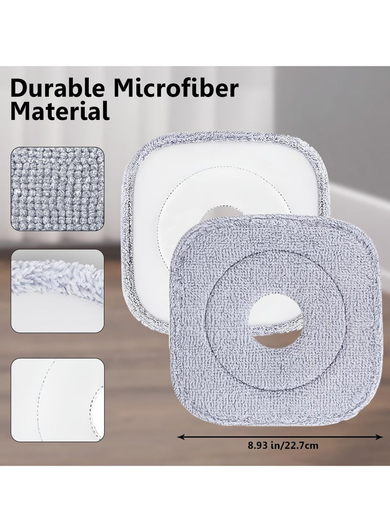 6 Packs Super Absorbent Microfiber Mop Pads for Square Mop, 9x9 Inch - Reusable  Machine Washable Up to 100 Times - Extra Thick Cleaner Pads - Square Mop Pads for Wood, Tiles  Marble - Image 2