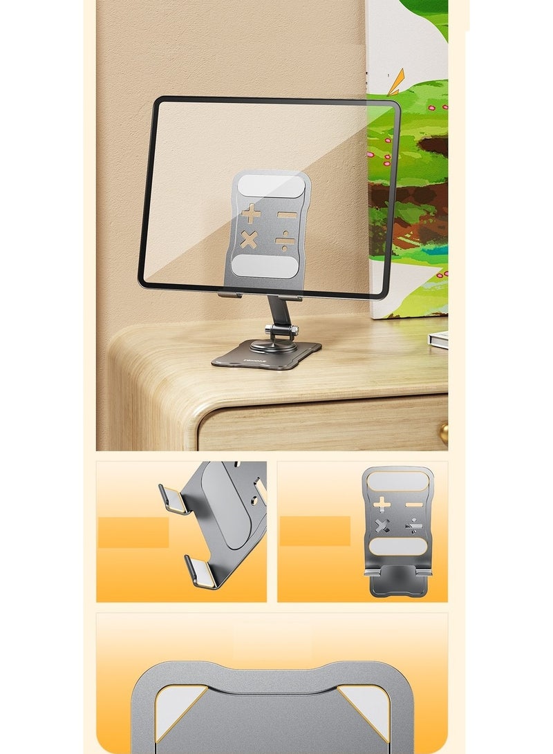 Adjustable Metal Phone Stand Holder for Desk – 360° Rotating Foldable Mobile Stand with Anti-Slip Base, Compatible with iPhone, iPad, Tablets – Angle Adjustable Phone Mount for Office, Home & Bedroom Use - Image 4