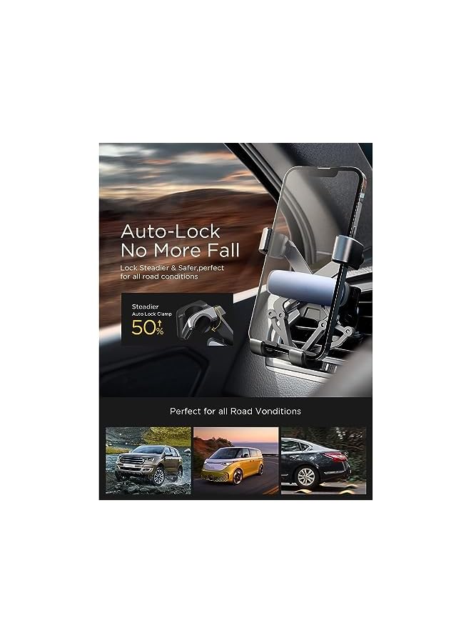 Green Tiger Gravity Phone Holder for Car, Air Vent Phone Holder with Hook Like Clips Hand Free Automatic Car Phone Mount Auto-Clamping Cell Phone Car Mount for All Smartphone - Image 4