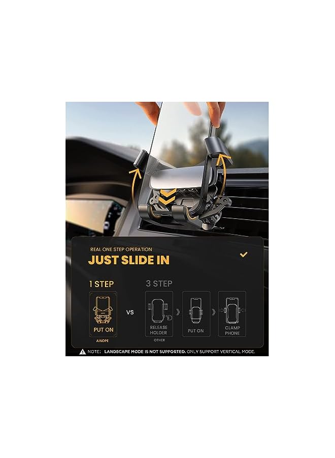 Green Tiger Gravity Phone Holder for Car, Air Vent Phone Holder with Hook Like Clips Hand Free Automatic Car Phone Mount Auto-Clamping Cell Phone Car Mount for All Smartphone - Image 2