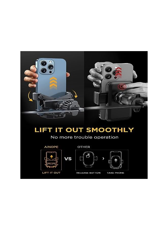 Green Tiger Gravity Phone Holder for Car, Air Vent Phone Holder with Hook Like Clips Hand Free Automatic Car Phone Mount Auto-Clamping Cell Phone Car Mount for All Smartphone - Image 3