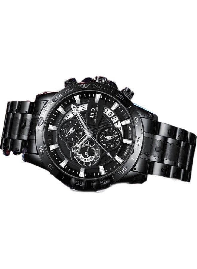ATQ Swiss Quality Black Warrior Men'S Business Mechanical Watch Night Light Waterproof Men'S Watch Top Ten Brands Student Sports National Watch Qixi Valentine'S Day Gift For Boyfriend Husband - Image 1