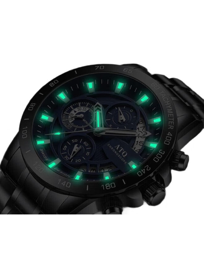 ATQ Swiss Quality Black Warrior Men'S Business Mechanical Watch Night Light Waterproof Men'S Watch Top Ten Brands Student Sports National Watch Qixi Valentine'S Day Gift For Boyfriend Husband - Image 2