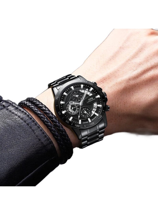 ATQ Swiss Quality Black Warrior Men'S Business Mechanical Watch Night Light Waterproof Men'S Watch Top Ten Brands Student Sports National Watch Qixi Valentine'S Day Gift For Boyfriend Husband - Image 3
