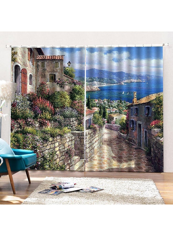 NIBEMINENT Digital 3D Print Blackout Curtains Multicolour - Image 2