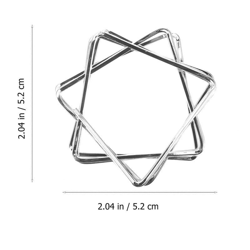 Silver Metal Geometric Hollow Napkin Rings For Dining Table Restaurants Holiday Parties - Image 3