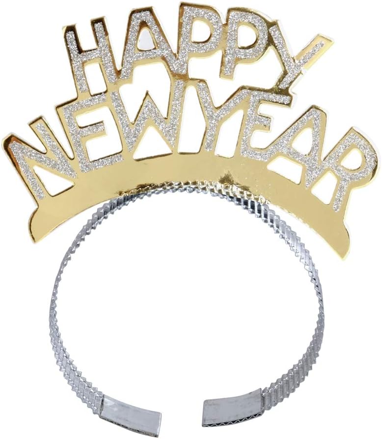 BinaryABC Happy New Year Headband Tiara,New Years Party Favor,New Years Eve Party Decorations 12Pcs - Image 3