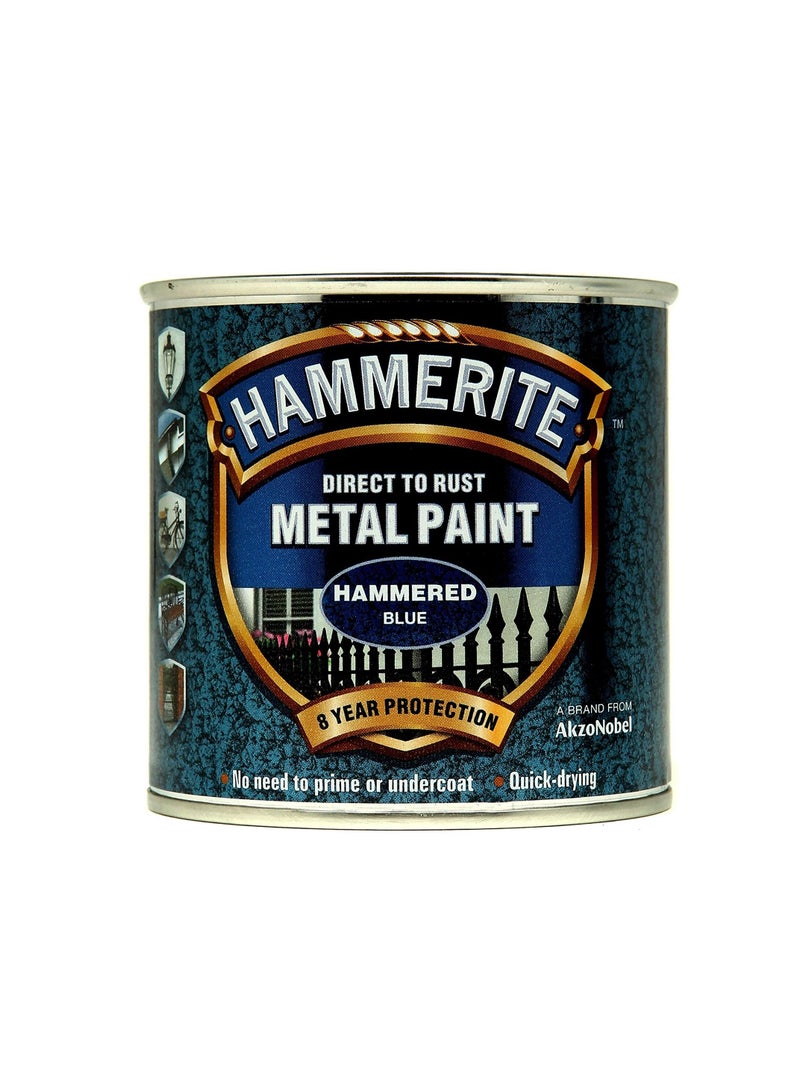 Hammerite 5092936 Direct to Rust Metal Paint - Hammered Blue Finish 250ML - Image 3
