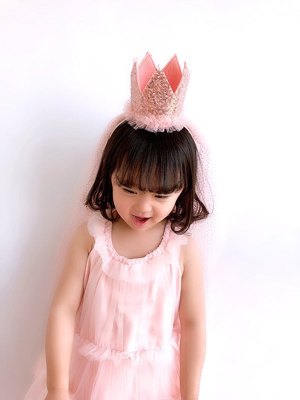 Kids Party Photo Prop Glimmer Crown + Headyarn Headband 