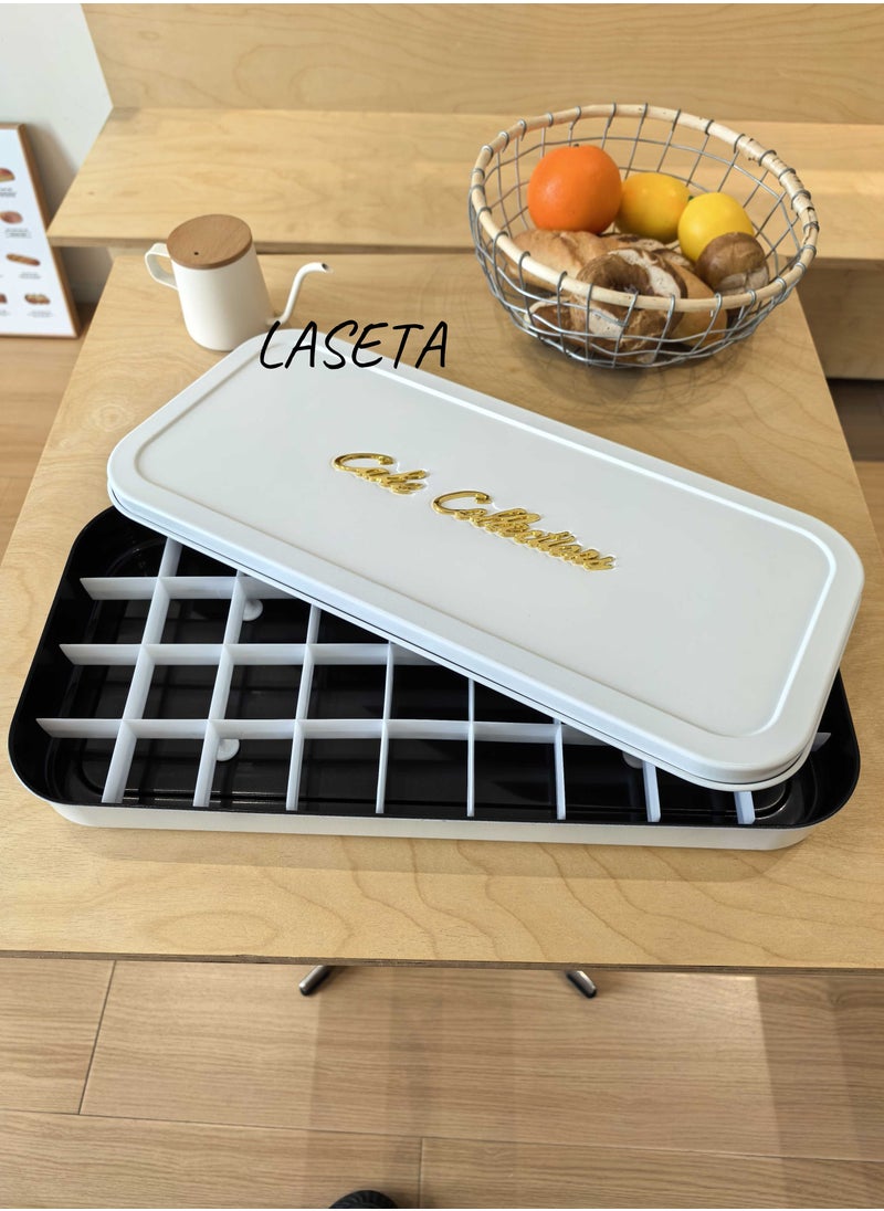 Laseta rectangle Basbousa Cutting Baking Tray with Cutter - (White),46CM*22CM*5CM  - Image 1
