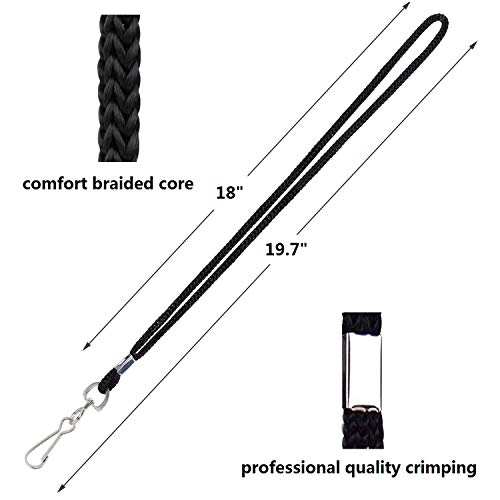 COTODO ID Black Lanyards Safety Badge Lanyard 36" with Swivel Hook 100 Pack - Image 2