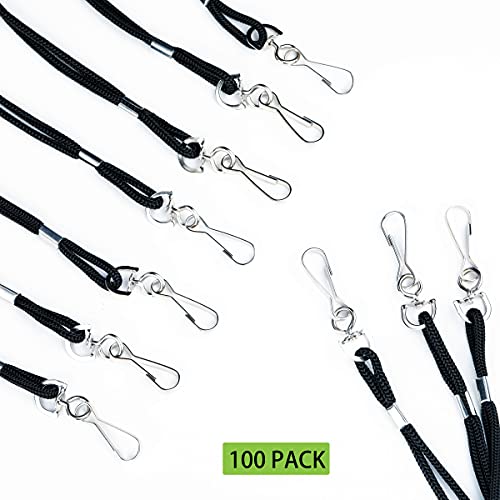 COTODO ID Black Lanyards Safety Badge Lanyard 36" with Swivel Hook 100 Pack - Image 4