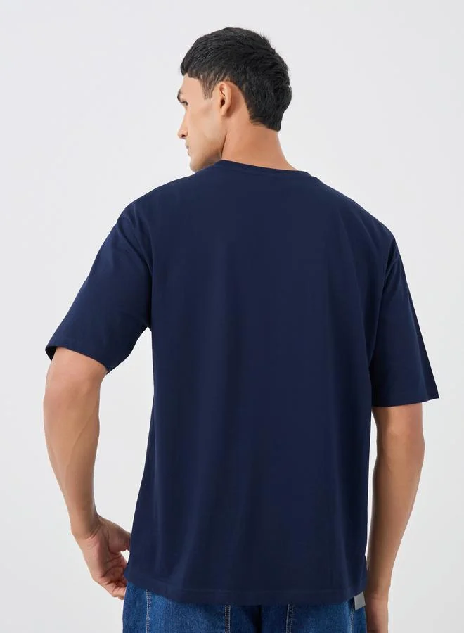 Styli Styli Pack of 2 - Solid Crew Neck Cotton Oversized T-Shirt
