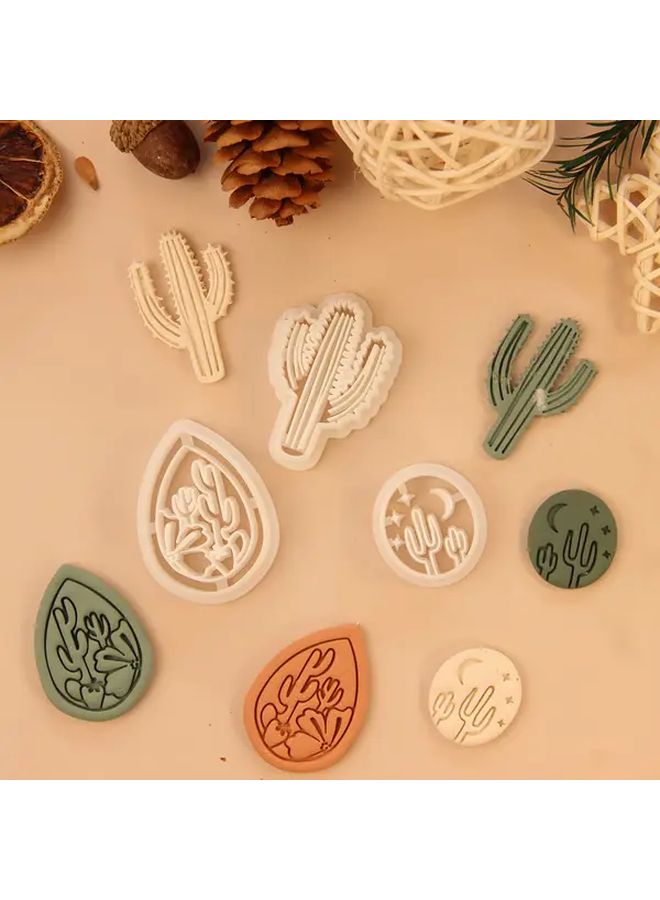 3pcs Cactus Polymer Clay Cutters For Earrings Making Jewelry Kit - Image 1