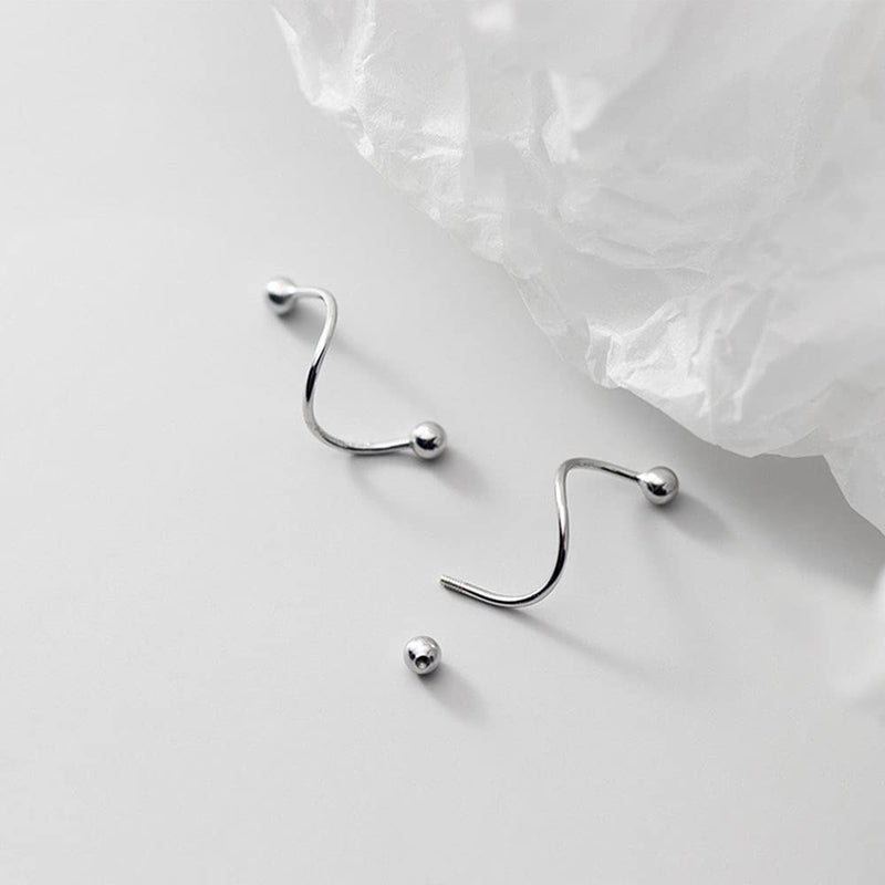 TMCO Women Simple Tiny Ball Earrings Spiral Wrap Cuff Earring - Image 3