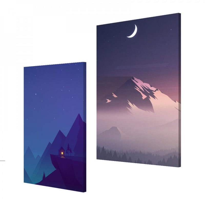 ماركتنا لوحة قماشية ثنائية بتصميم جبل بمقاس اجمالي 100×70 سم - Image 2