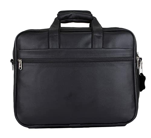 K London Black Artificial Leather Handmade Men Women Laptop Bag Office bag Cross Over Shoulder Messenger Bag Office Bag (1102_Black) - Image 3