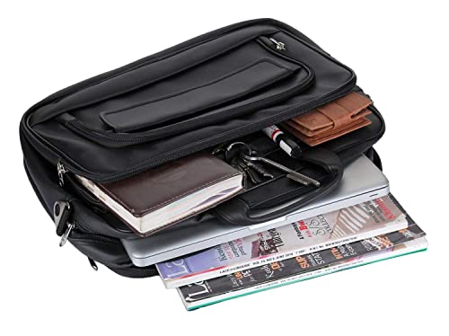 K London Black Artificial Leather Handmade Men Women Laptop Bag Office bag Cross Over Shoulder Messenger Bag Office Bag (1102_Black) - Image 5